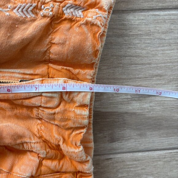Anthropologie Parachute Pants Women's XS Orange Boho Hippie Embroidered Linen - Picture 11 of 12